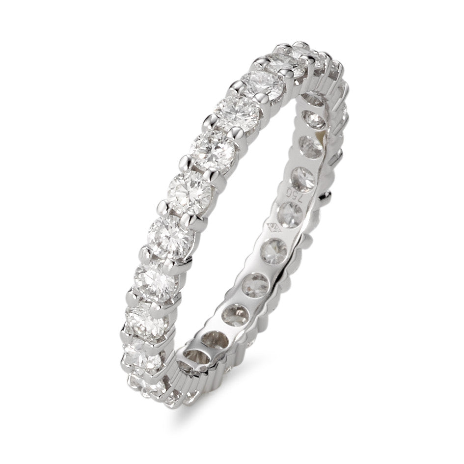 Memory Ring 750/18 K Weissgold Diamanten 1.50 ct, w-si