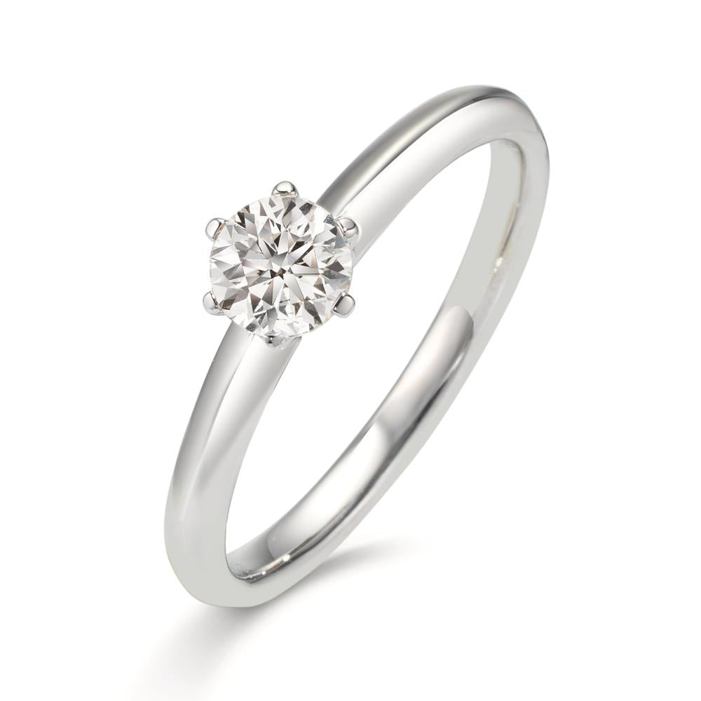 Solitär Ring 750/18 K Weissgold Diamant weiss, 0.50 ct, Brillantschliff, si, GIA Ø5.5 mm