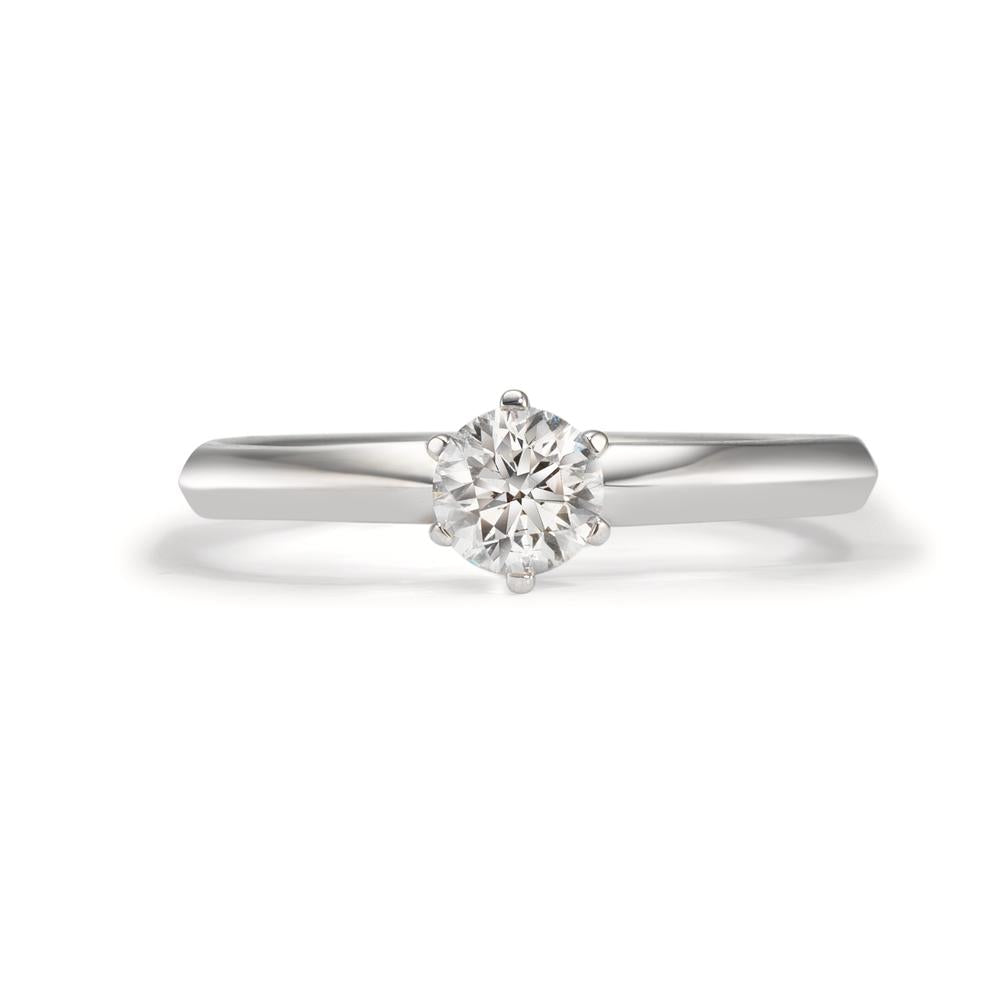 Solitär Ring 750/18 K Weissgold Diamant weiss, 0.50 ct, Brillantschliff, si, GIA Ø5.5 mm