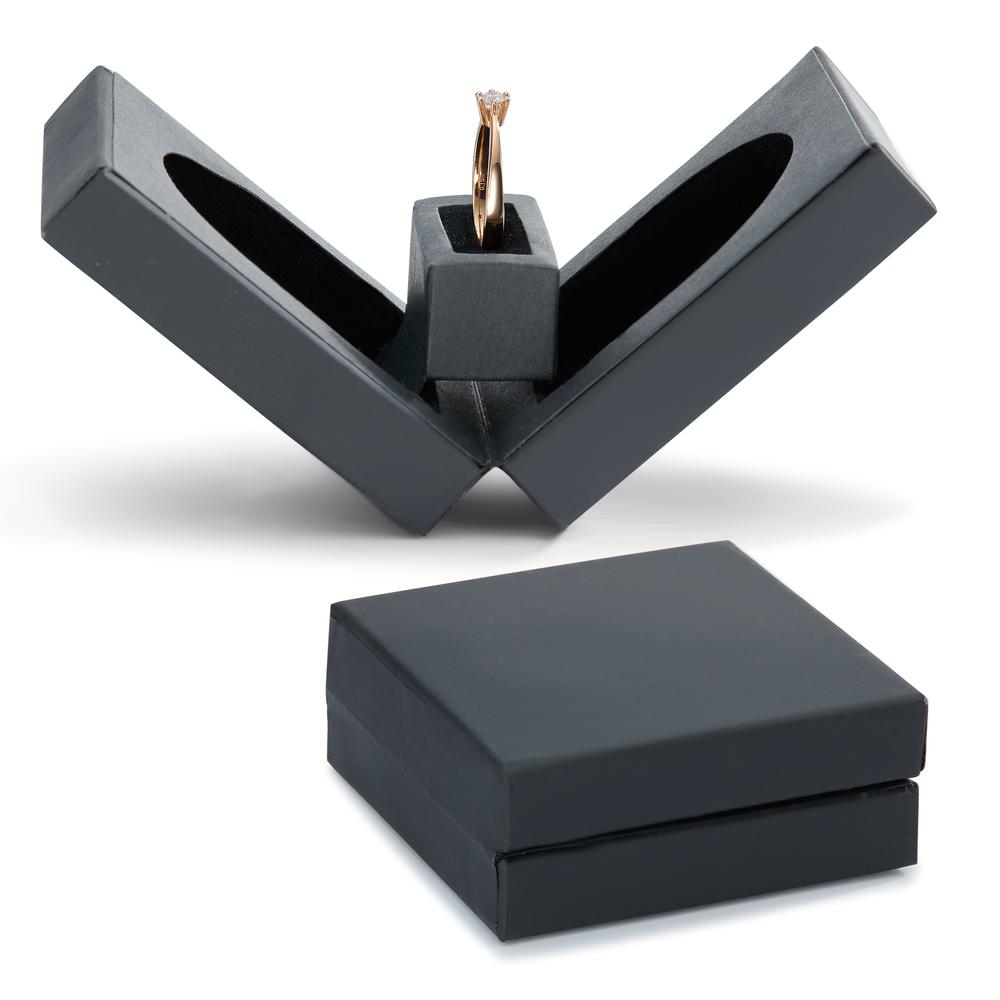 Solitär Ring 750/18 K Rotgold Diamant 0.15 ct, Brillantschliff, w-si