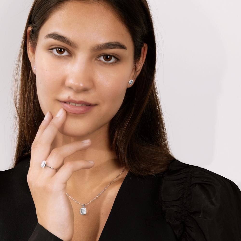 Solitär Ring 750/18 K Weissgold Diamanten 0.32 ct, w-si
