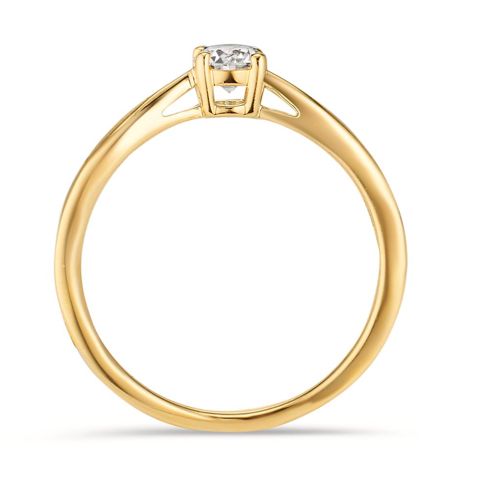 Solitär Ring 750/18 K Gelbgold Diamant 0.25 ct, w-si