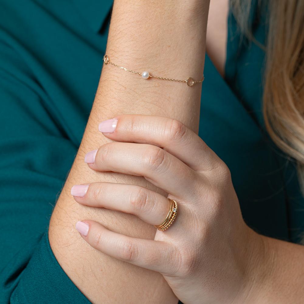 Beisteckring 750/18 K Gelbgold Diamant 0.05 ct, w-si