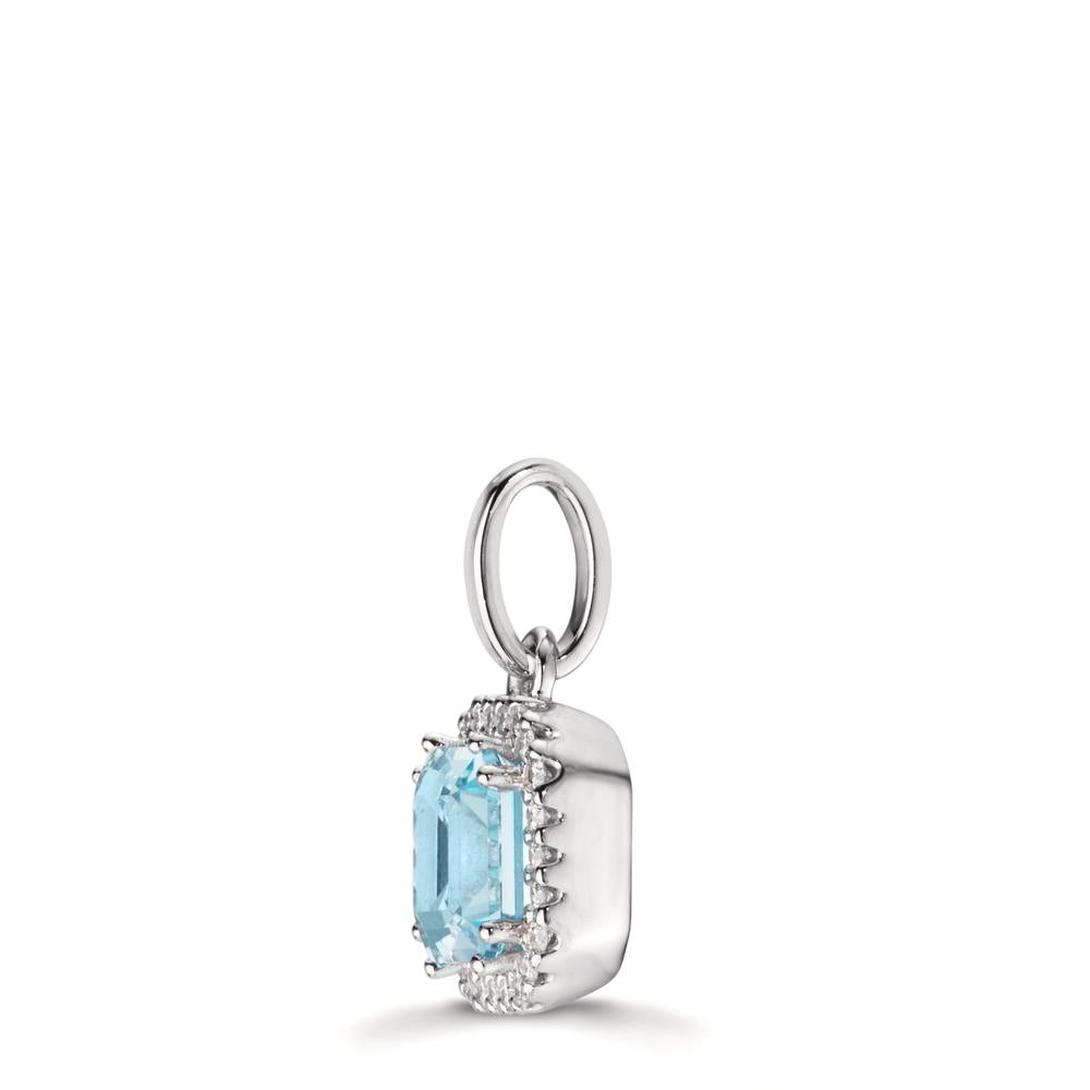 Anhänger 750/18 K Weissgold Diamanten 0.09 ct, w-si, Topas Ø8.8 mm