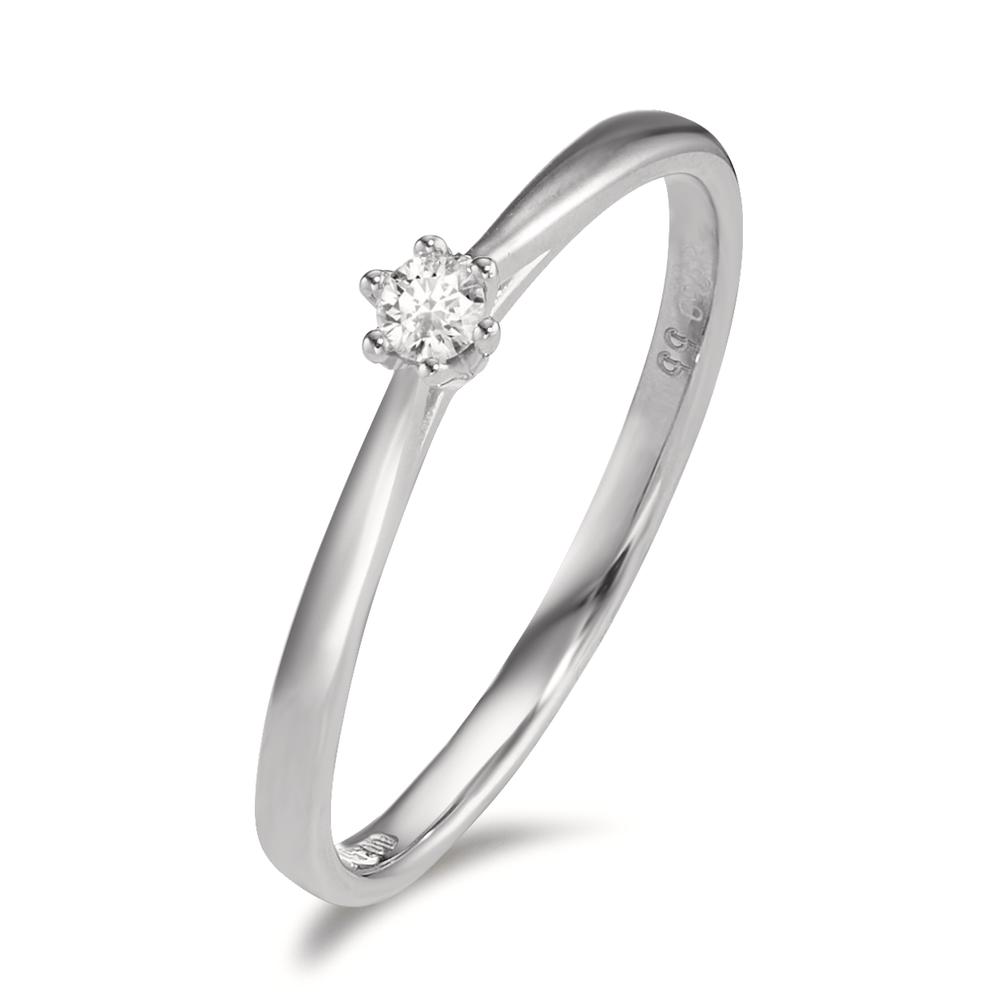 Solitär Ring 750/18 K Weissgold Diamant 0.05 ct, w-si-600385