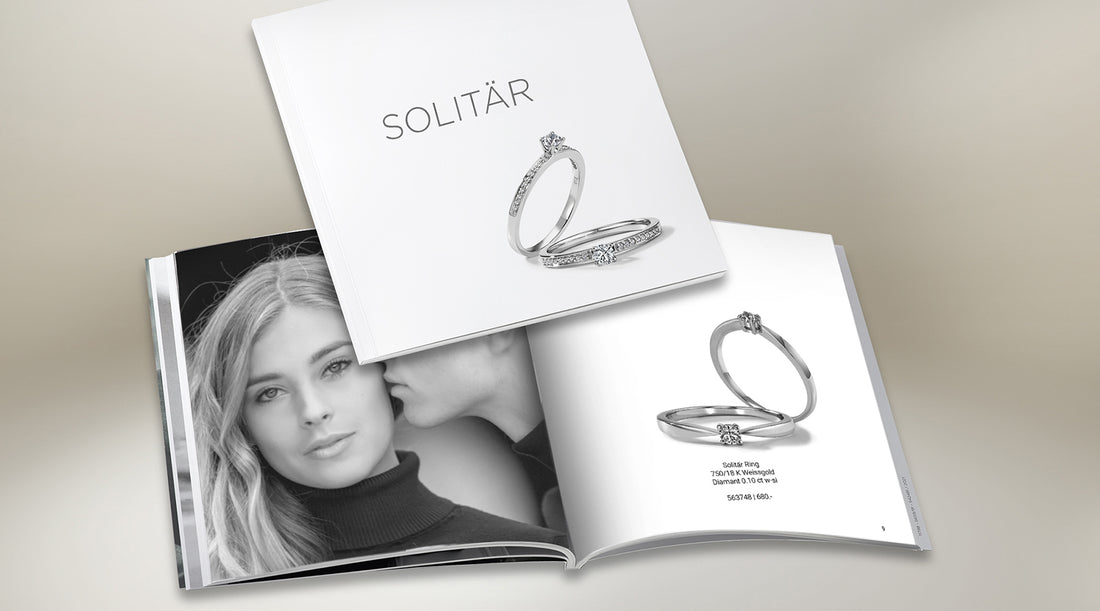 Entdecke auf 96 Seiten Inspiration & Tipps für den perfekten Verlobungsring! Unser kostenloses Solitär-Booklet ist mehr als ein Katalog – es ist dein Ratgeber für einen unvergesslichen Heiratsantrag. Bestelle jetzt!