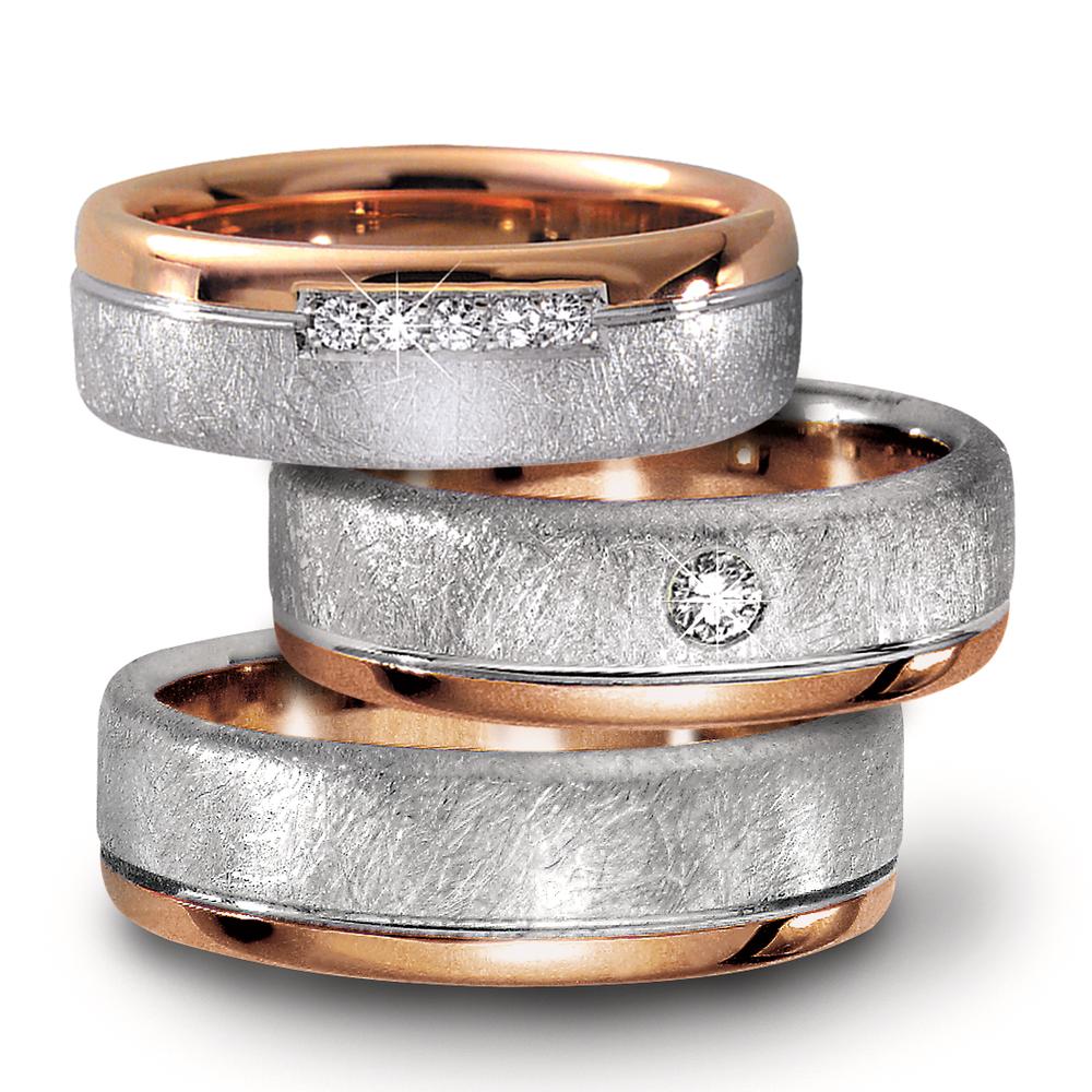 Ehering  Weissgold,  Rotgold