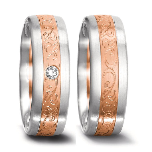 Ehering  Weissgold,  Rotgold