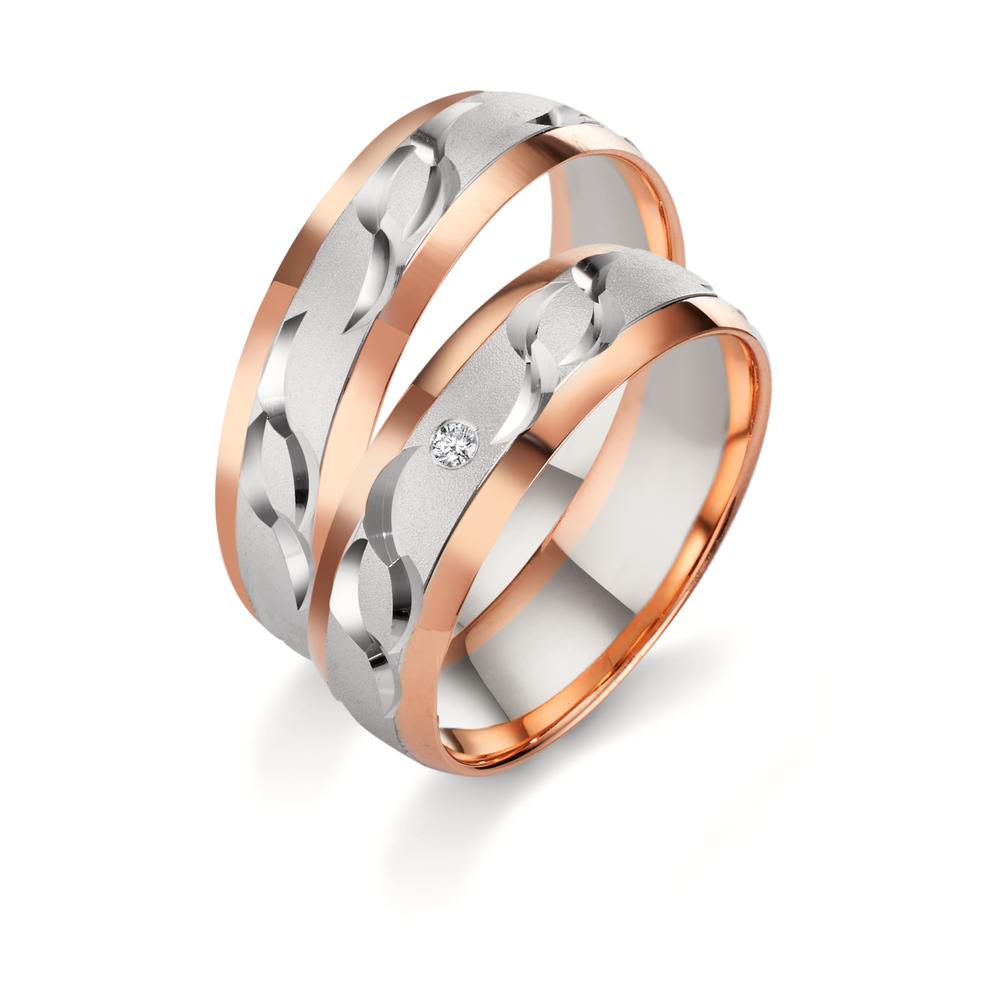 Ehering  Weissgold,  Rotgold