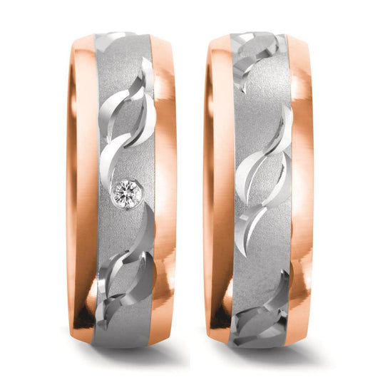 Ehering  Weissgold,  Rotgold