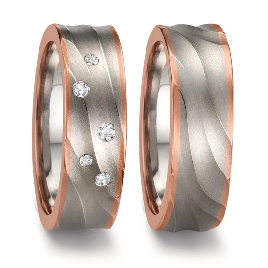 Ehering  Graugold,  Rosegold