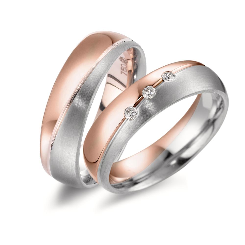 Ehering  Rotgold,  Weissgold