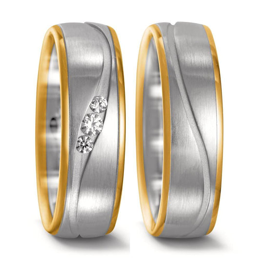 Ehering  Weissgold,  Gelbgold