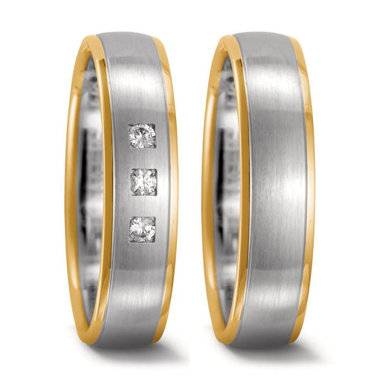 Ehering  Weissgold,  Gelbgold