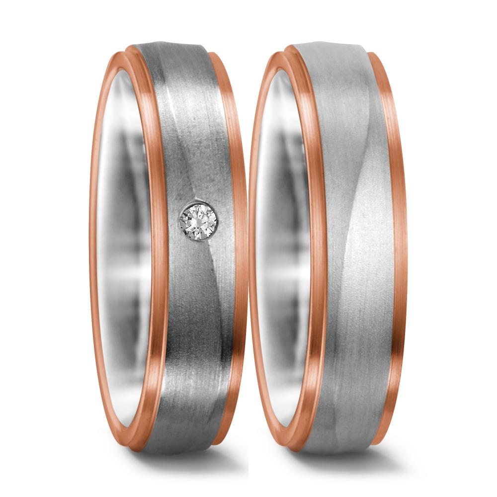 Ehering  Weissgold,  Rotgold