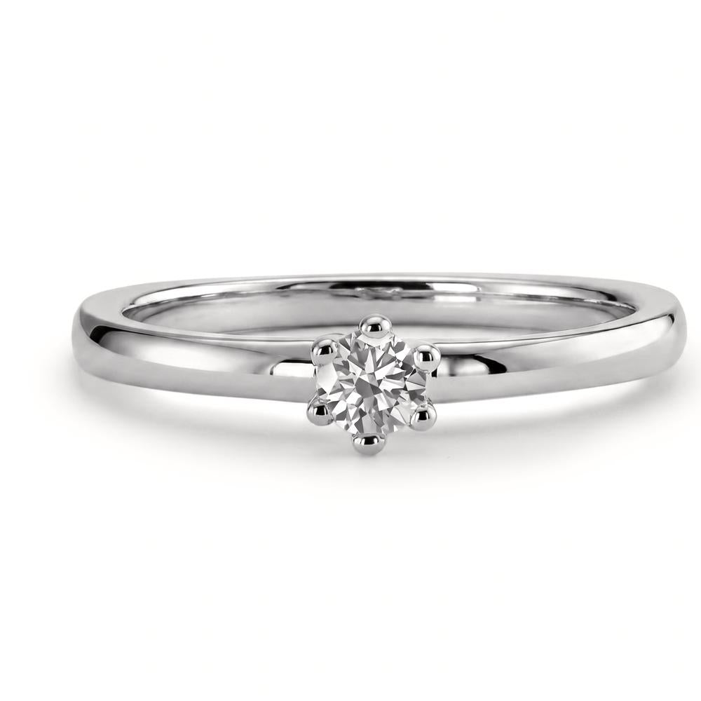 Solitär Ring 750/18 K Weissgold Diamant 0.15 ct, w-si