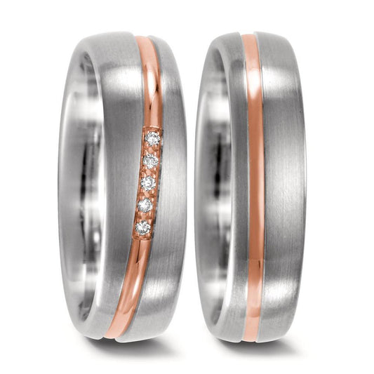 Ehering  Weissgold,  Rotgold