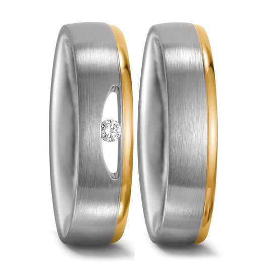 Ehering  Weissgold,  Gelbgold