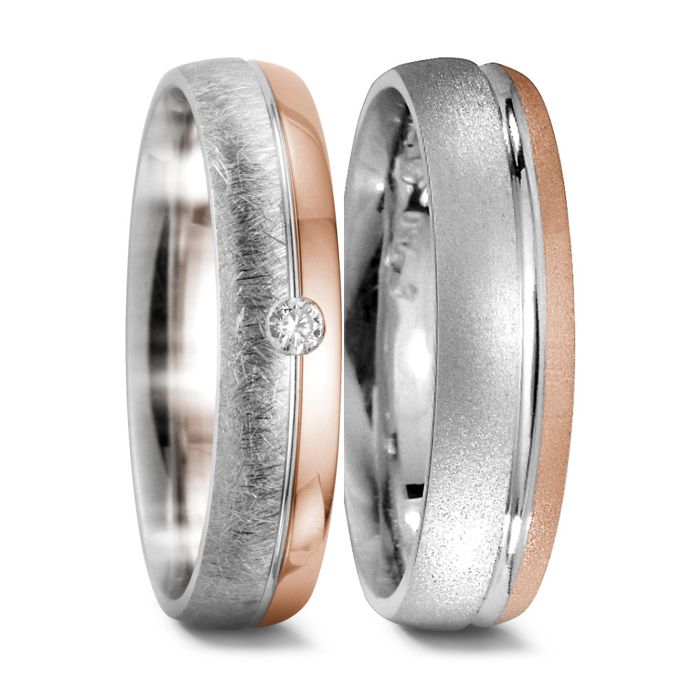 Ehering  Weissgold,  Rotgold