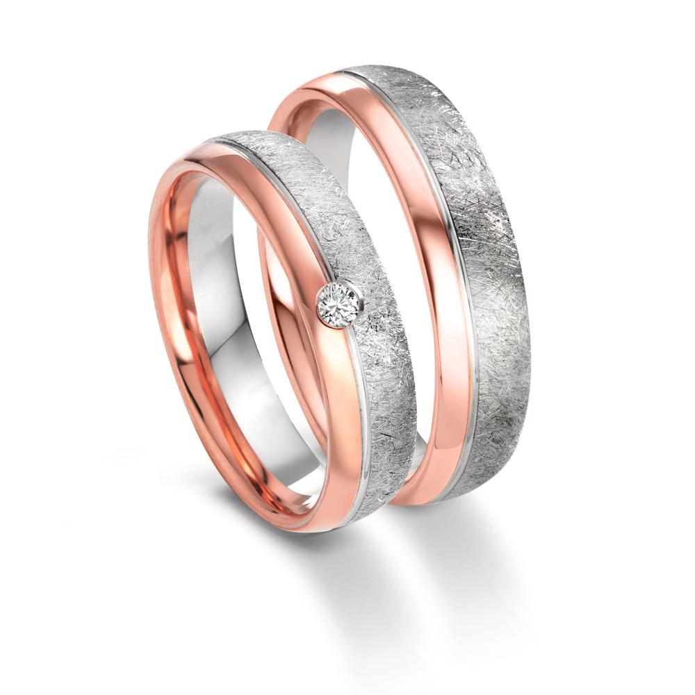 Ehering  Weissgold,  Rotgold