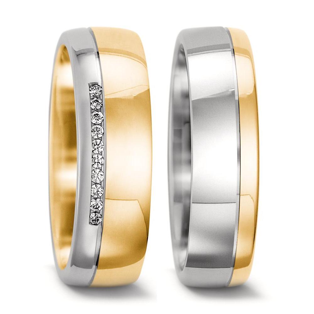 Ehering  Weissgold,  Gelbgold