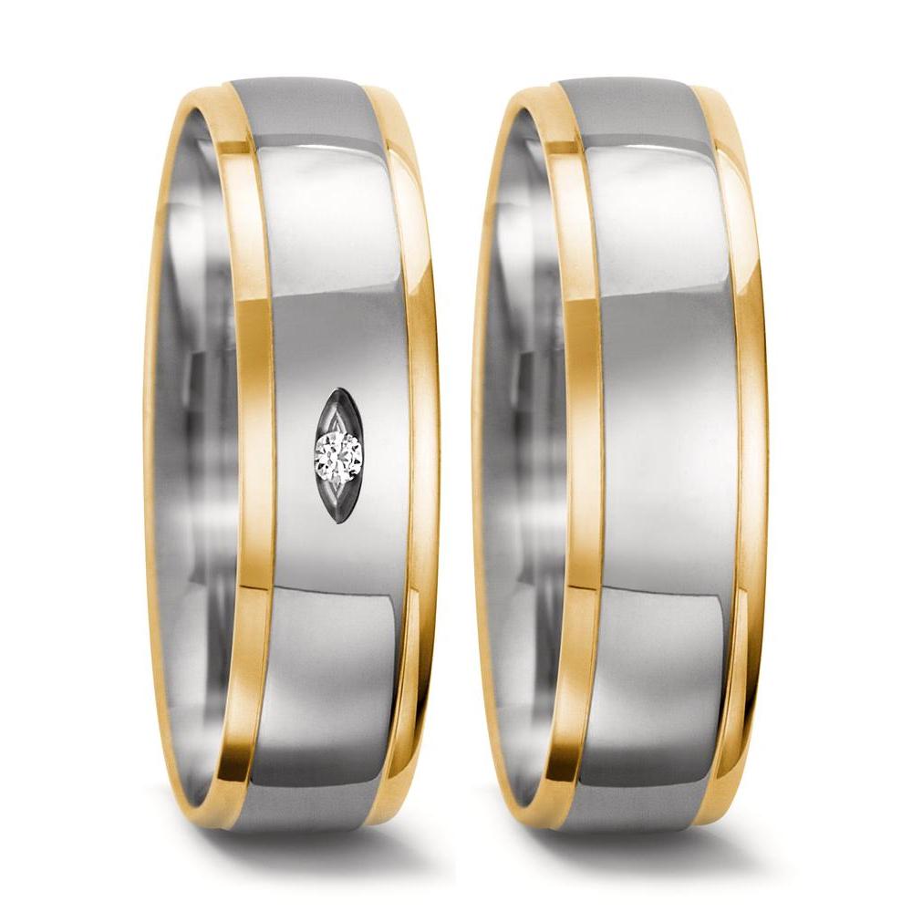 Ehering  Weissgold,  Gelbgold