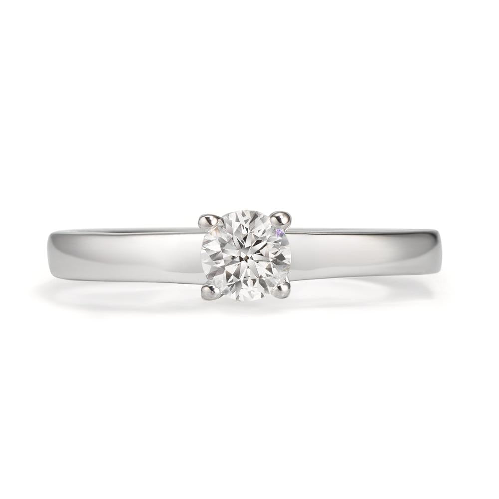 Solitär Ring 750/18 K Weissgold Diamant weiss, 0.33 ct, Brillantschliff, w-si