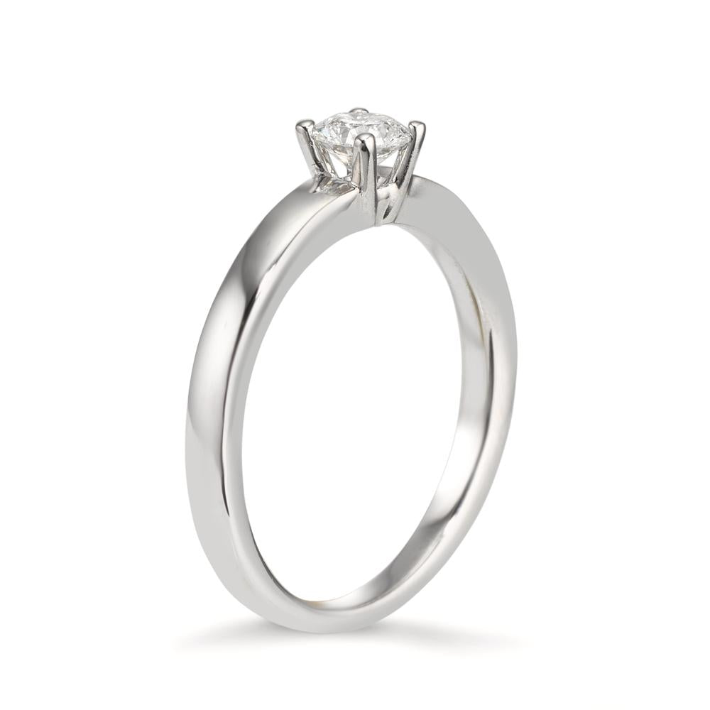 Solitär Ring 750/18 K Weissgold Diamant weiss, 0.33 ct, Brillantschliff, w-si