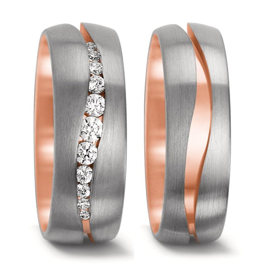 Ehering  Rotgold,  Weissgold