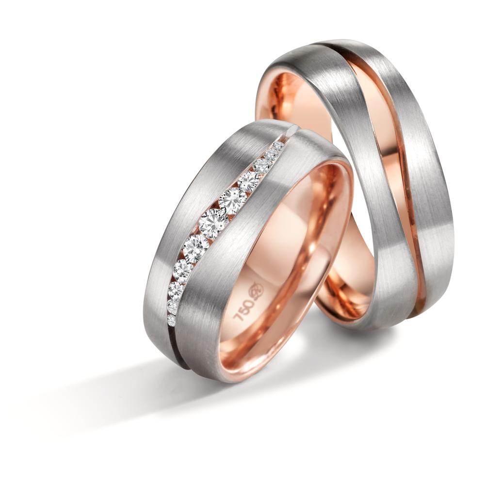 Ehering  Rotgold,  Weissgold