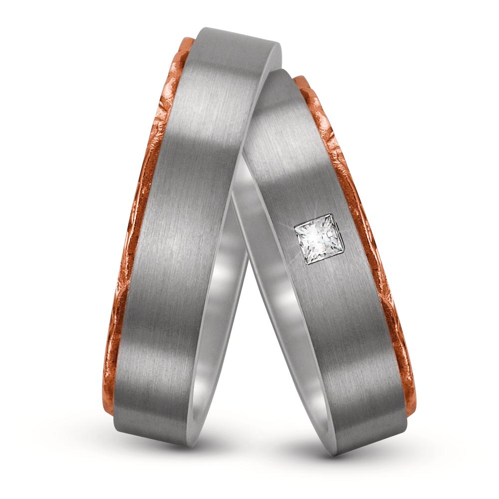 Ehering  Rotgold,  Weissgold