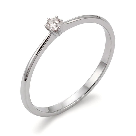 Solitär Ring 750/18 K Weissgold Diamant 0.05 ct, w-si