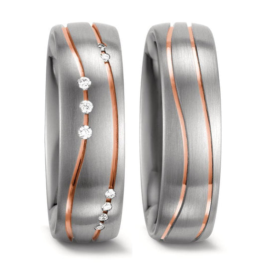 Ehering  Weissgold,  Rotgold