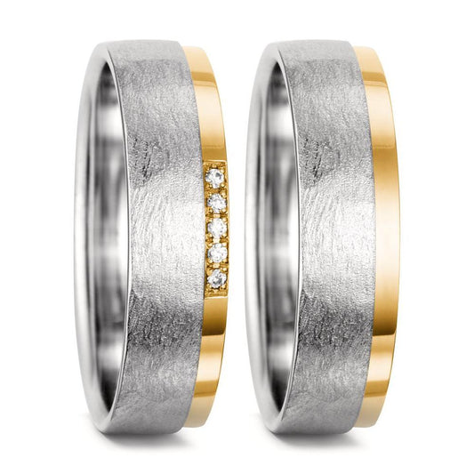 Ehering  Weissgold,  Gelbgold