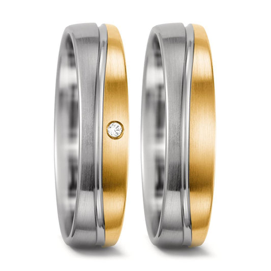 Ehering  Weissgold,  Gelbgold