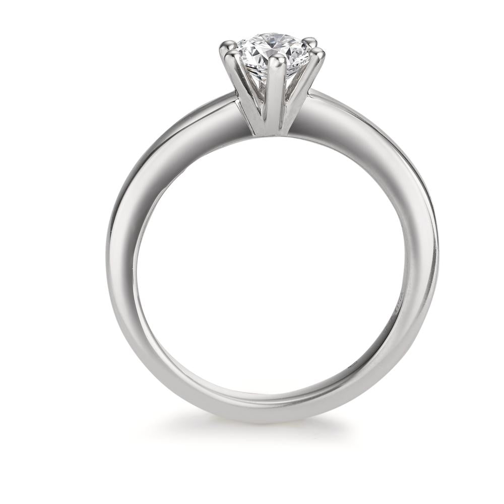 Solitär Ring 750/18 K Weissgold Diamant weiss, 0.50 ct, Brillantschliff, si, IGI Ø5 mm