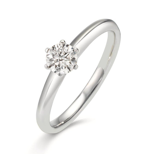 Solitär Ring 750/18 K Weissgold Diamant weiss, 0.50 ct, Brillantschliff, si, GIA Ø5.5 mm