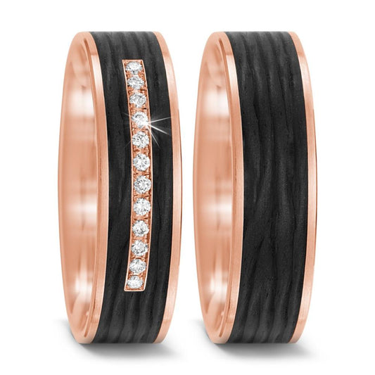 Ehering 585/14 K Rosegold, Carbon