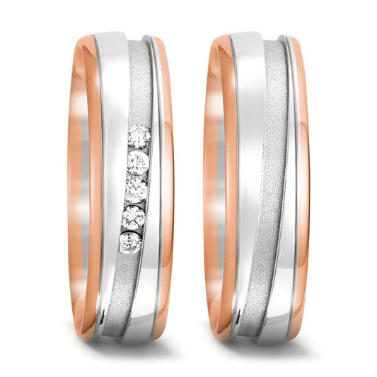 Ehering  Rotgold,  Weissgold