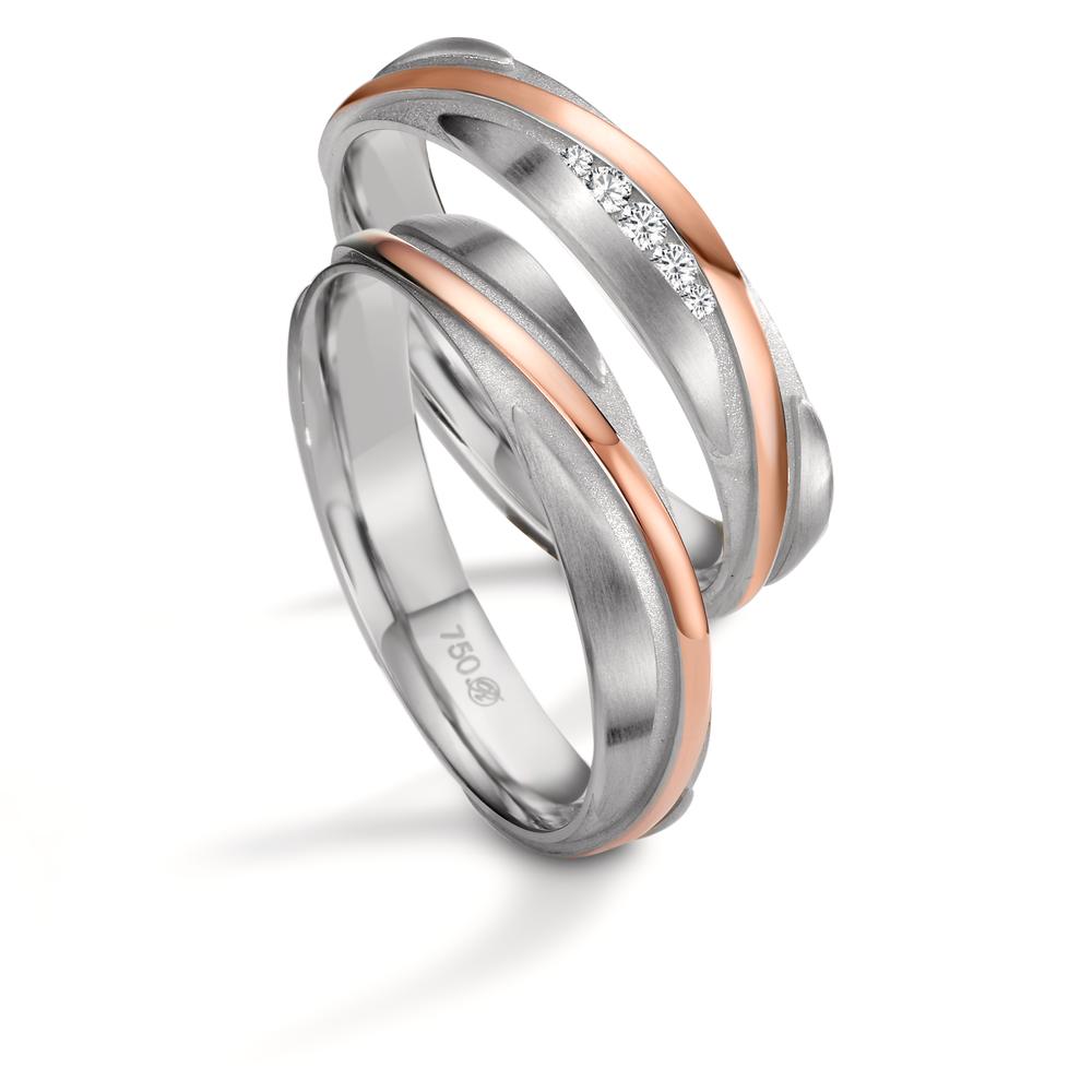 Ehering  Weissgold,  Rotgold