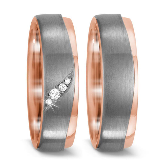 Ehering 750/18 K Rotgold, 500 Palladium