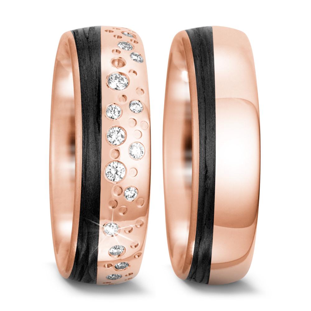 Ehering 585/14 K Rosegold, Carbon