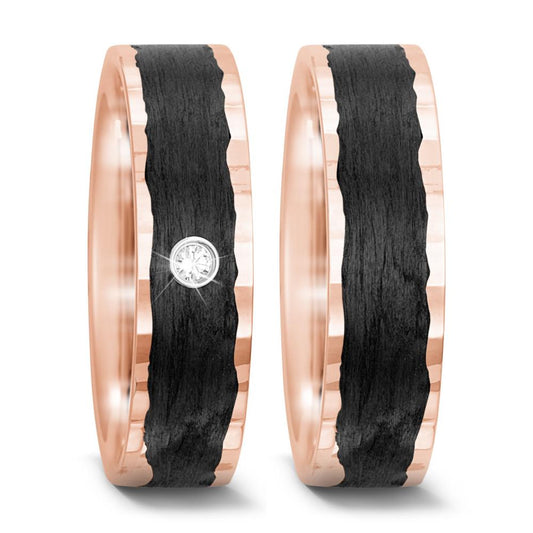 Ehering 585/14 K Rosegold, Carbon