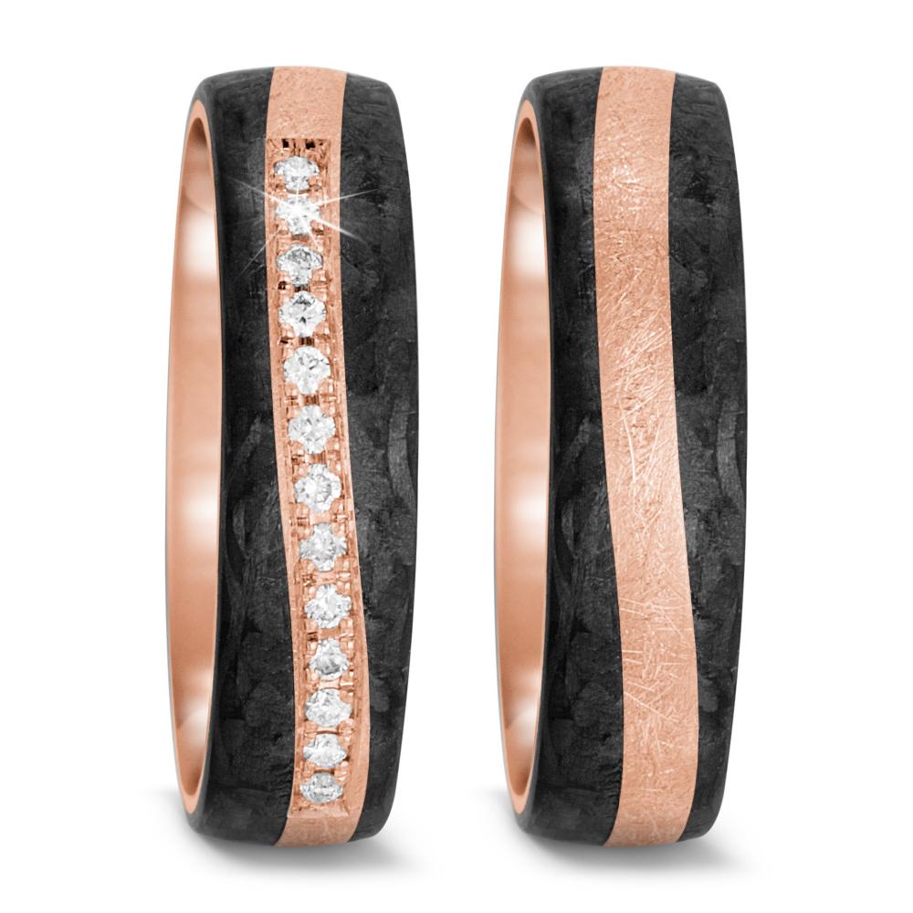 Ehering 585/14 K Rosegold, Carbon