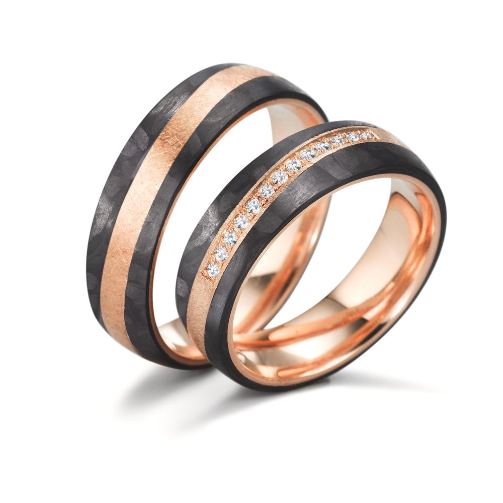 Ehering 585/14 K Rosegold, Carbon