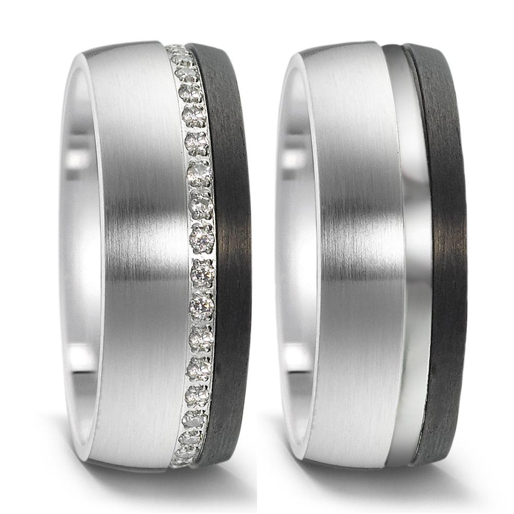 Partnerring Edelstahl, Carbon
