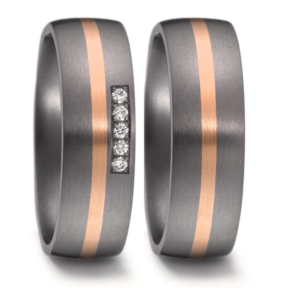 Ehering Tantal, 585/14 K Rosegold