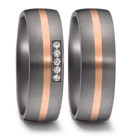Ehering Tantal, 585/14 K Rosegold