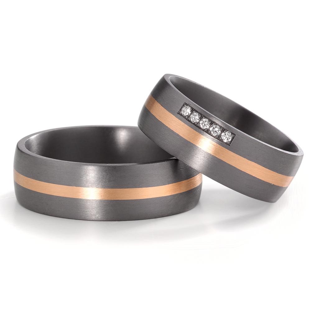 Ehering Tantal, 585/14 K Rosegold