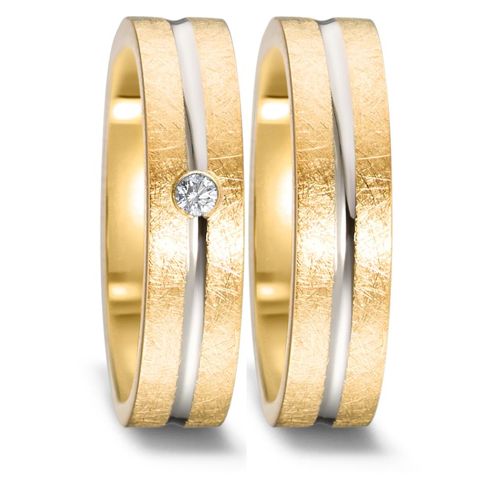 Ehering 750/18 K Gelbgold, 750/18 K Weissgold